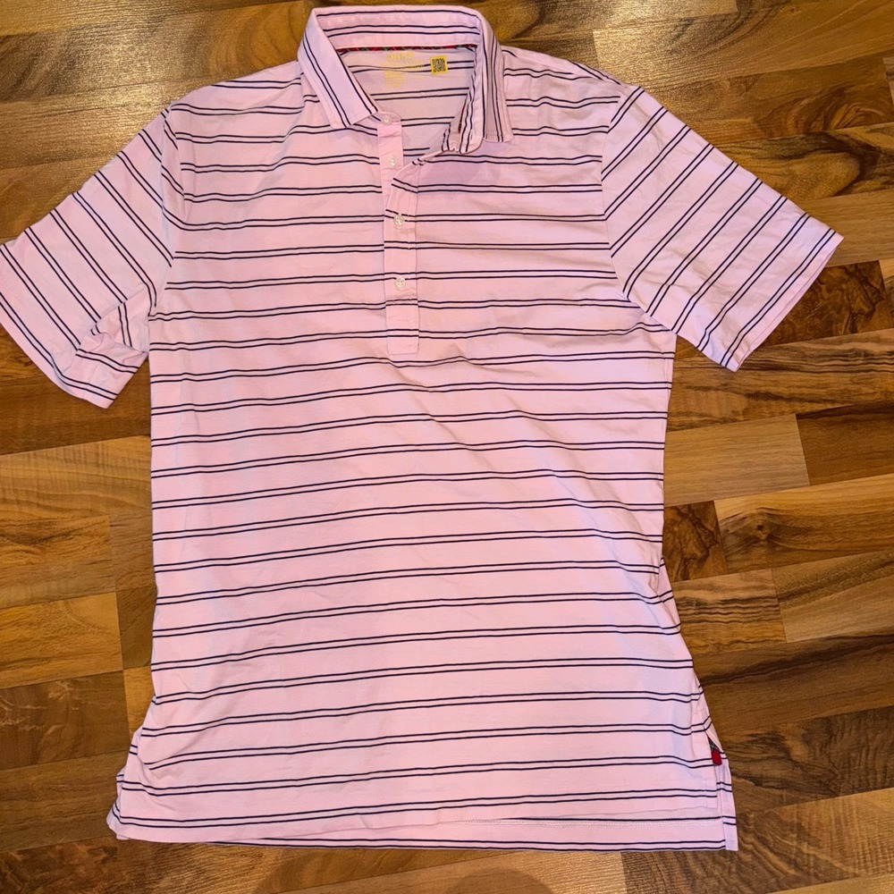 Polo Ralph‎ Lauren Classic Fit Pink Striped Performance Golf Polo Shirt office